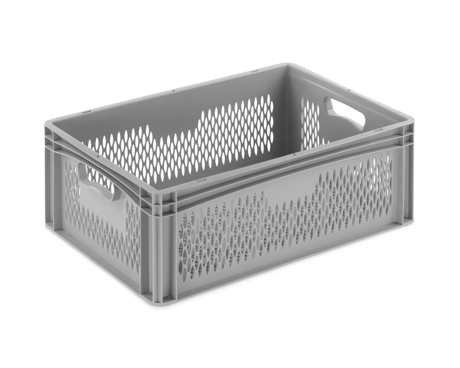 BRB 5 Eurobehälter 600x400x170mm - Durchbrochene Kunststoffkörbe Grau 40,8 Liter