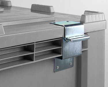 Abschließbarer Scharnierdeckel grau | für Palettenbox 1200x800 mm