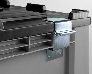 Abschließbarer Scharnierdeckel schwarz | für Palettenbox 1200x800 mm