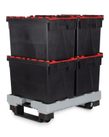 Palette PALLY, 800x600x196 mm, Räder Nylon