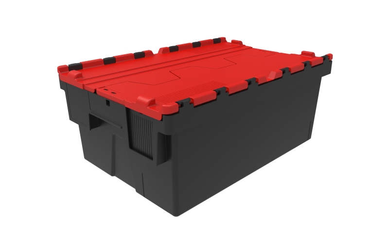 Deckelbehälter nestbar  | 600x400x250 mm rot