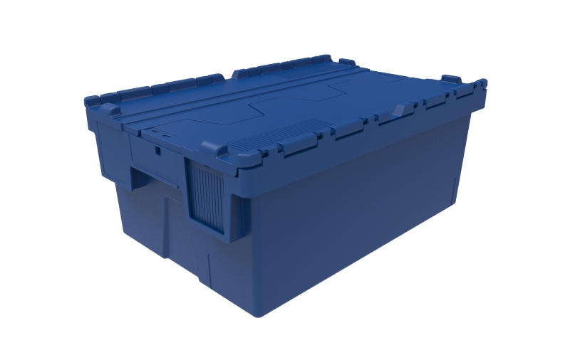 Deckelbehälter nestbar  | 600x400x250 mm blau