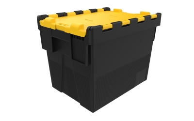 Deckelbehälter nestbar  | 400x300x306 mm gelb