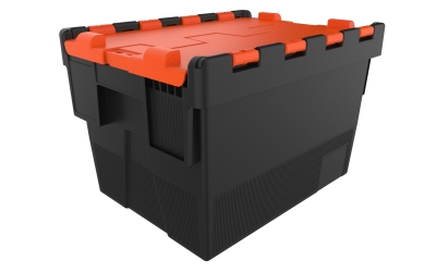 Deckelbehälter nestbar  | 400x300x264 mm orange