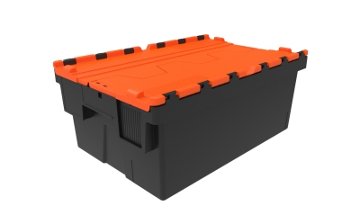 Deckelbehälter nestbar  | 600x400x250 mm orange