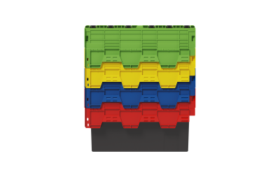 Deckelbehälter nestbar  | 600x400x400 mm orange
