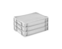 Eurobehälter 400x300x70mm Basicline geschlossen rot